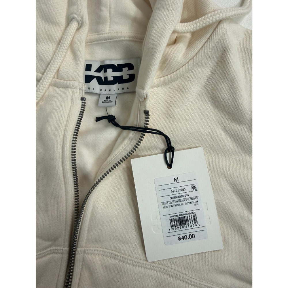 KBB by KAHLANA Women's 'the Zip-up Hoodie' - Cream M - Picture 3 of 4